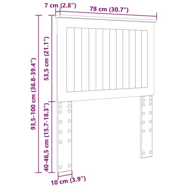 Kopfteil mit Kopfteil Sonoma-Eiche 75 cm Holzwerkstoff