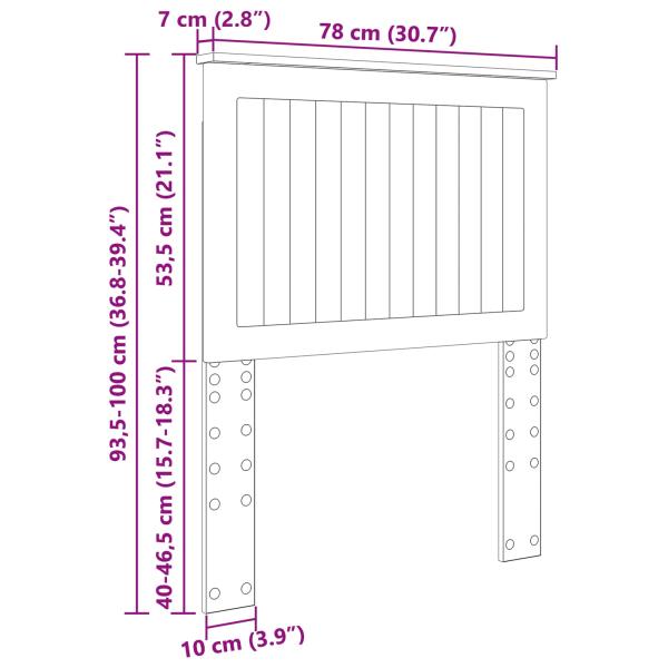 Kopfteil mit Kopfteil Glänzend Weiß 75 cm Holzwerkstoff