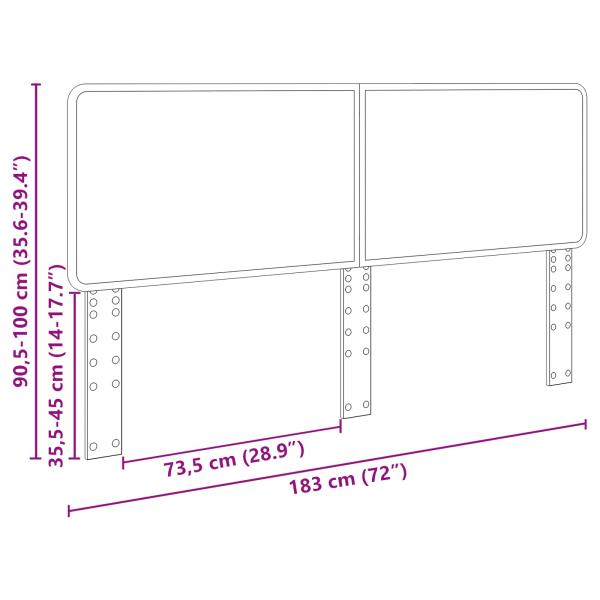 Kopfteil Braun Eichen-Optik Holzwerkstoff