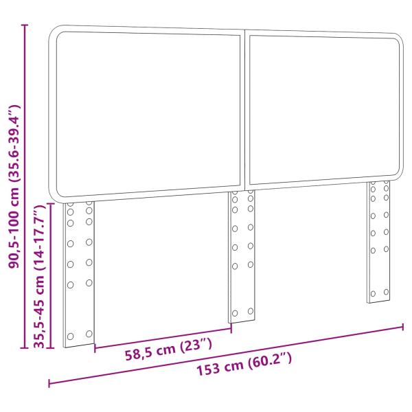 Kopfteil mit Kopfteil Sonoma-Eiche 150 cm Holzwerkstoff