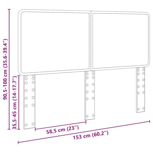 Kopfteil mit Kopfteil Braun Eichen-Optik 150 cm Holzwerkstoff