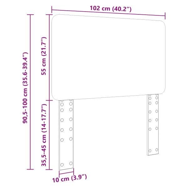 Kopfteil mit Kopfteil Beton Grau 100 cm Holzwerkstoff