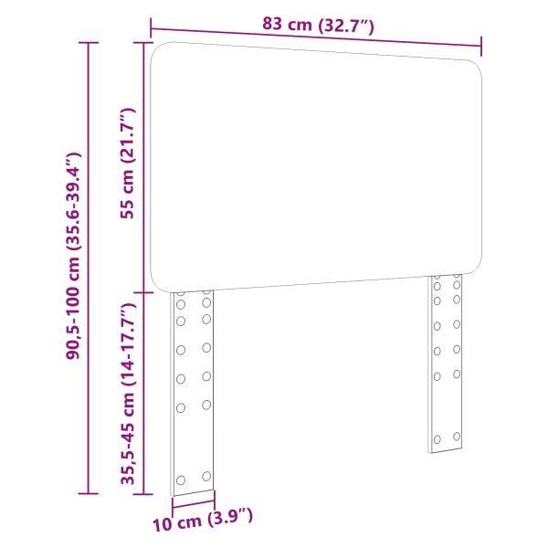 Kopfteil mit Kopfteil Schwarz Eichen-Optik 80 cm Holzwerkstoff