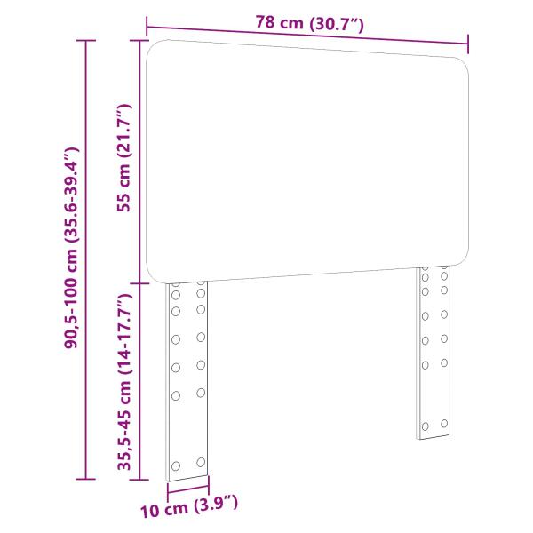 ARDEBO.de - Kopfteil mit Kopfteil Beton Grau 75 cm Holzwerkstoff