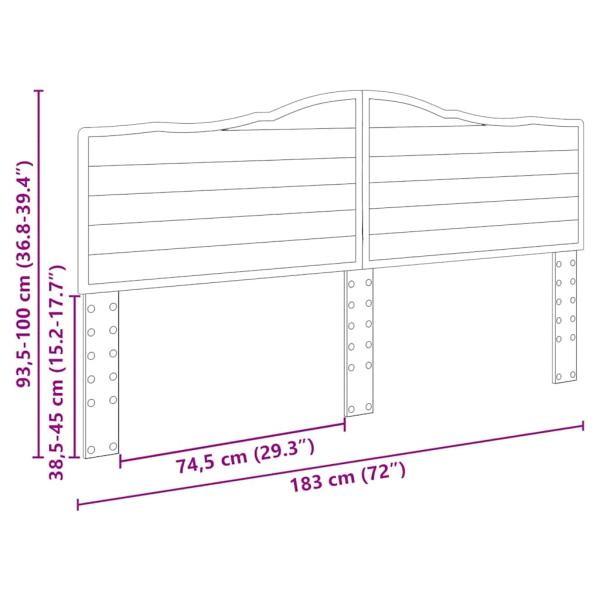 Kopfteil mit Kopfteil Braun Eichen-Optik 180 cm Holzwerkstoff