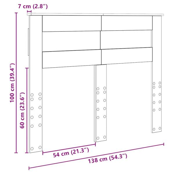 Kopfteil mit Kopfteil Weiß 135 cm Holzwerkstoff