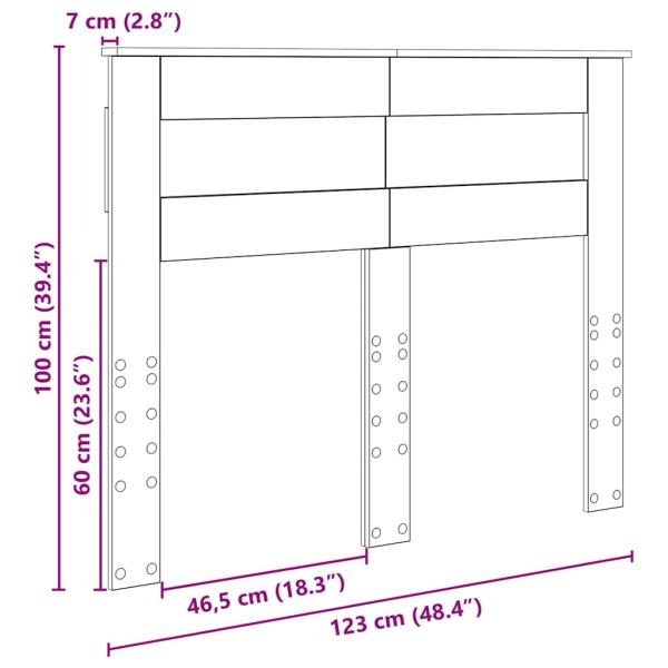 Kopfteil mit Kopfteil Sonoma-Eiche 120 cm Holzwerkstoff