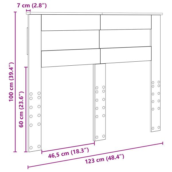 Kopfteil mit Kopfteil Altholz 120 cm Holzwerkstoff