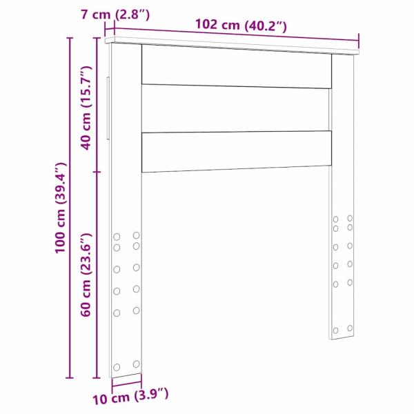 Kopfteil mit Kopfteil Graues Sonoma 100 cm Holzwerkstoff