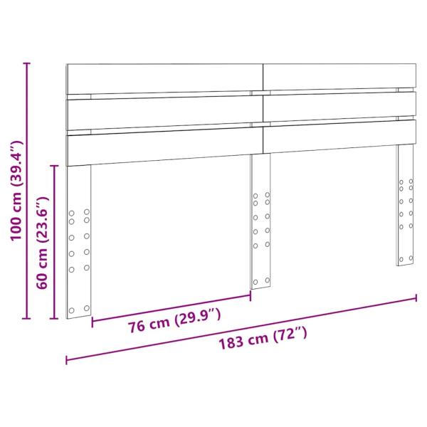 Kopfteil mit Kopfteil Altholz 180 cm Holzwerkstoff