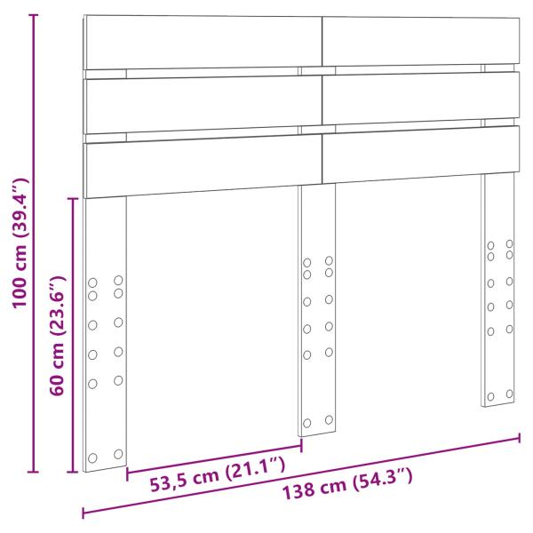 Kopfteil Schwarz Eichen-Optik Holzwerkstoff