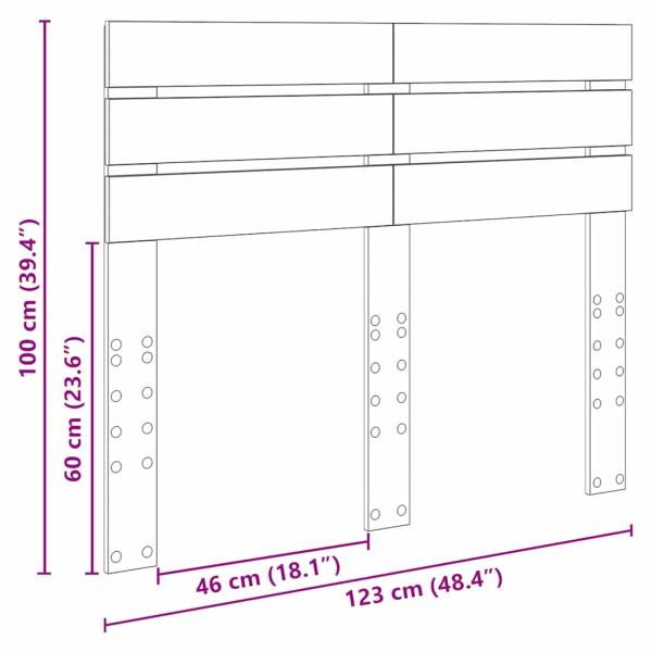 Kopfteil mit Kopfteil Artisan-Eiche 120 cm Holzwerkstoff
