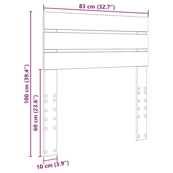 Kopfteil mit Kopfteil Sonoma-Eiche 80 cm Holzwerkstoff