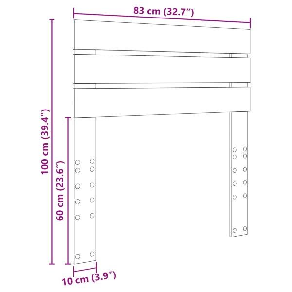 Kopfteil mit Kopfteil Artisan-Eiche 80 cm Holzwerkstoff