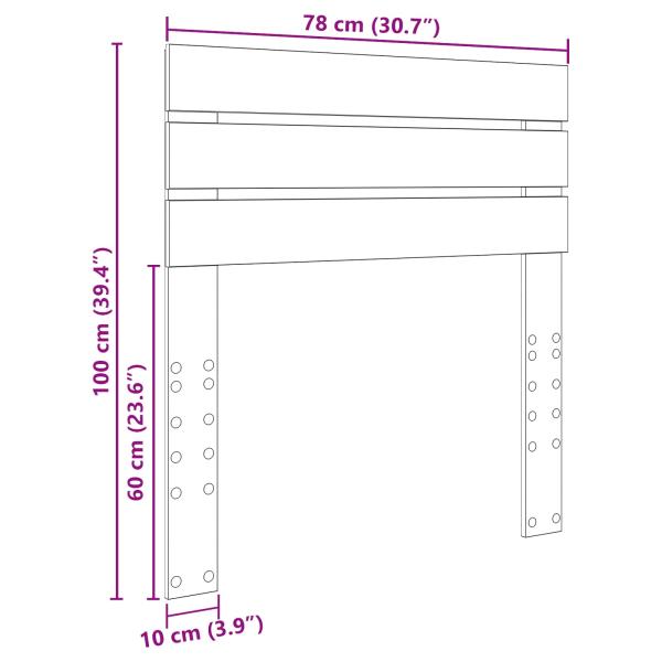Kopfteil Schwarz Eichen-Optik Holzwerkstoff