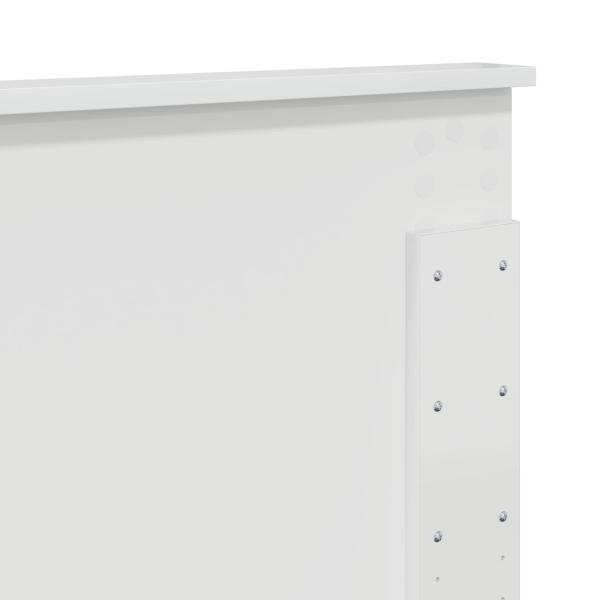 Kopfteil mit Kopfteil Glänzend Weiß 150 cm Holzwerkstoff