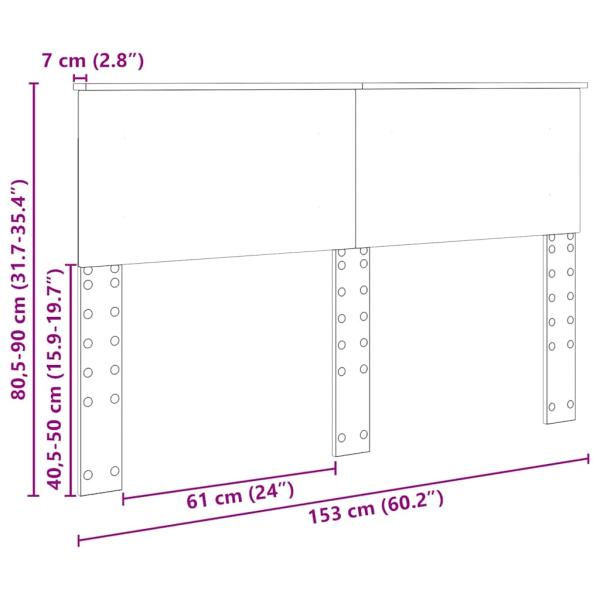 Kopfteil mit Kopfteil Geräucherte Eiche 150 cm Holzwerkstoff