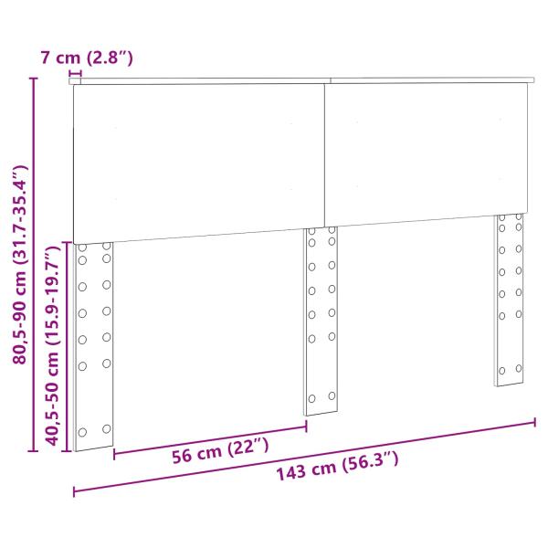 Kopfteil mit Kopfteil Sonoma-Eiche 140 cm Holzwerkstoff