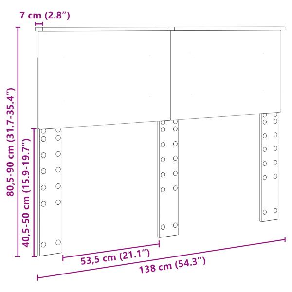 Kopfteil mit Kopfteil Schwarz Eichen-Optik 135 cm Holzwerkstoff