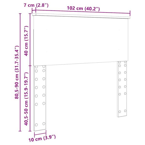 Kopfteil mit Kopfteil Graues Sonoma 100 cm Holzwerkstoff