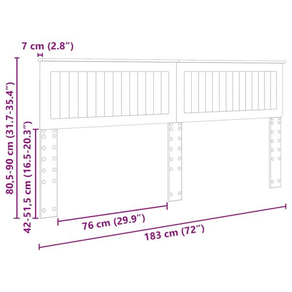 Kopfteil mit Kopfteil Graues Sonoma 180 cm Holzwerkstoff