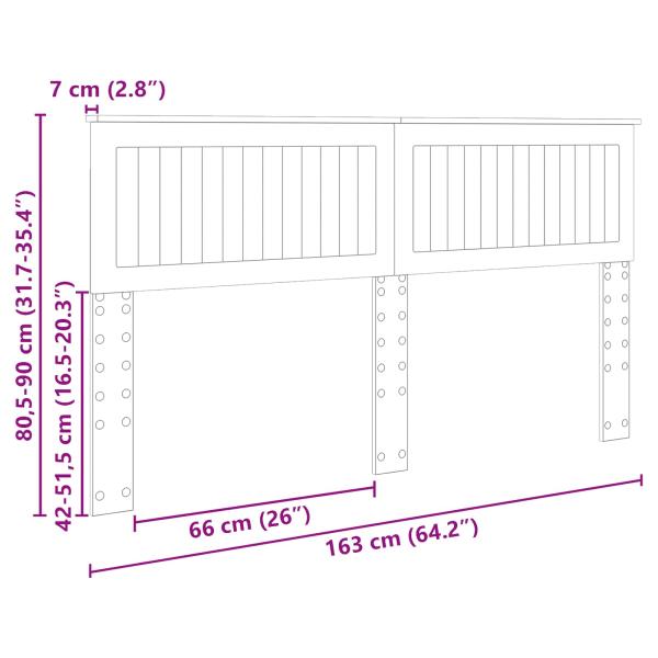 Kopfteil mit Kopfteil Schwarz Eichen-Optik 160 cm Holzwerkstoff