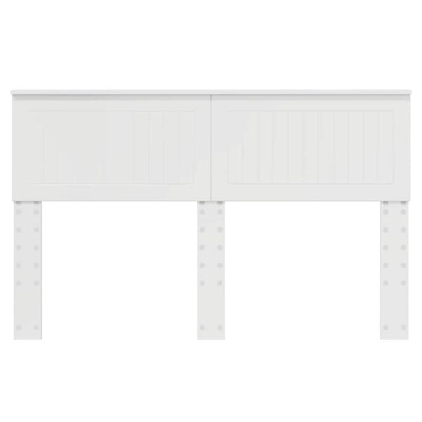 Kopfteil mit Kopfteil Glänzend Weiß 140 cm Holzwerkstoff