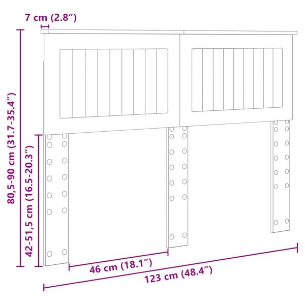 Kopfteil mit Kopfteil Weiß 120 cm Holzwerkstoff