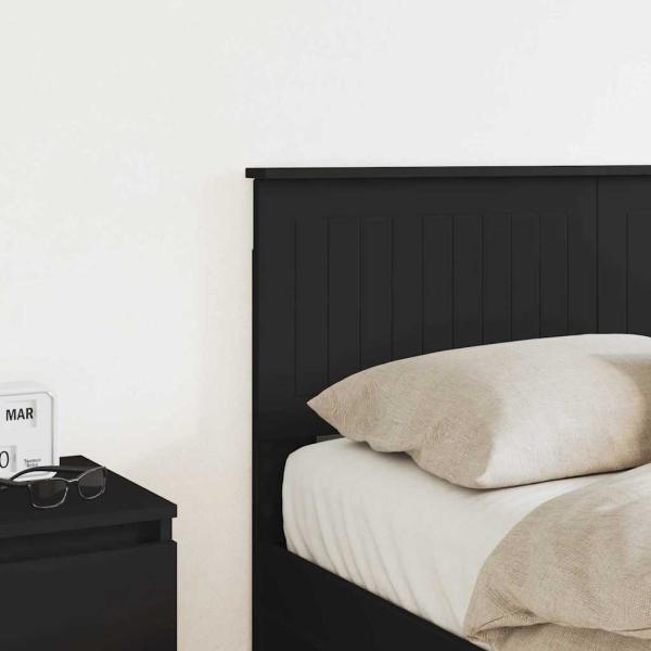 Kopfteil mit Kopfteil Schwarz Eichen-Optik 120 cm Holzwerkstoff