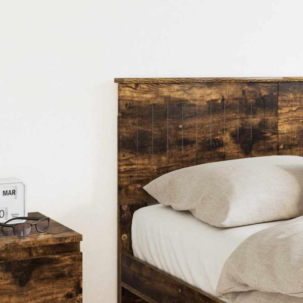 Kopfteil mit Kopfteil Geräucherte Eiche 120 cm Holzwerkstoff
