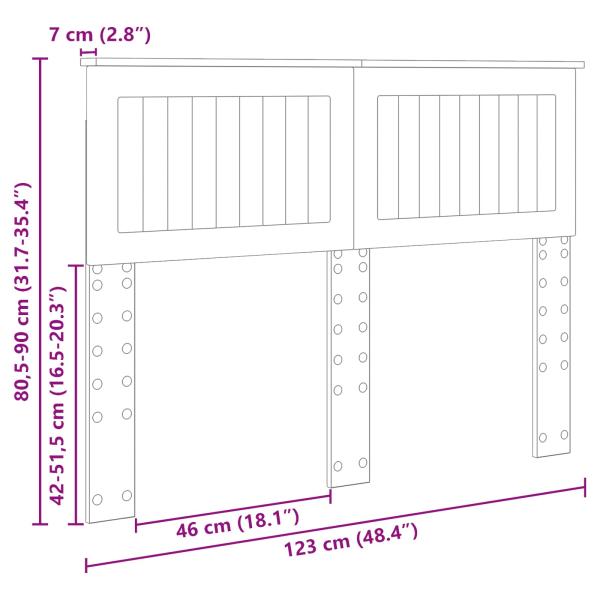 Kopfteil mit Kopfteil Altholz 120 cm Holzwerkstoff