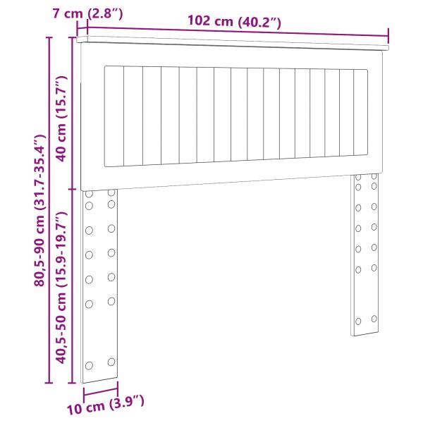 Kopfteil mit Kopfteil Weiß 100 cm Holzwerkstoff