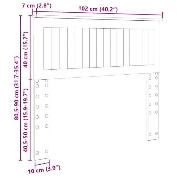 Kopfteil mit Kopfteil Sonoma-Eiche 100 cm Holzwerkstoff