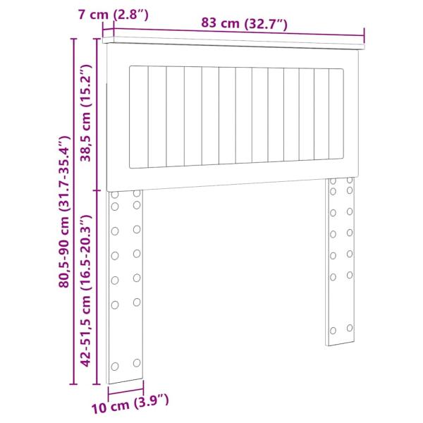 Kopfteil mit Kopfteil Sonoma-Eiche 80 cm Holzwerkstoff