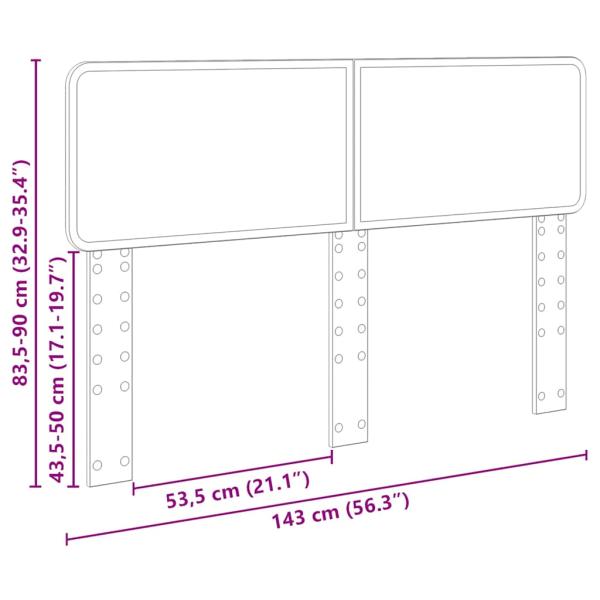 Kopfteil mit Kopfteil Schwarz Eichen-Optik 140 cm Holzwerkstoff