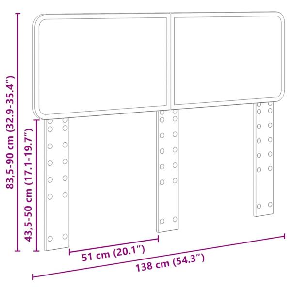 Kopfteil mit Kopfteil Sonoma-Eiche 135 cm Holzwerkstoff