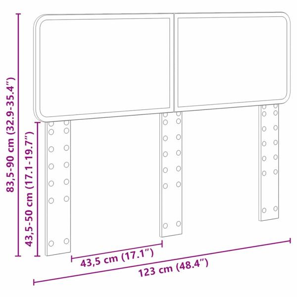 Kopfteil mit Kopfteil Braun Eichen-Optik 120 cm Holzwerkstoff