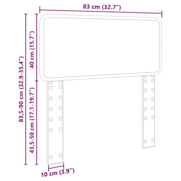 Kopfteil mit Kopfteil Beton Grau 80 cm Holzwerkstoff