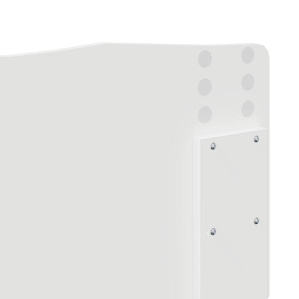 ARDEBO.de - Kopfteil mit Kopfteil Glänzend Weiß 200 cm Holzwerkstoff