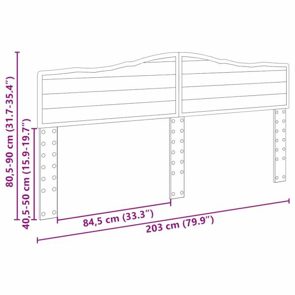 Kopfteil mit Kopfteil Braun Eichen-Optik 200 cm Holzwerkstoff