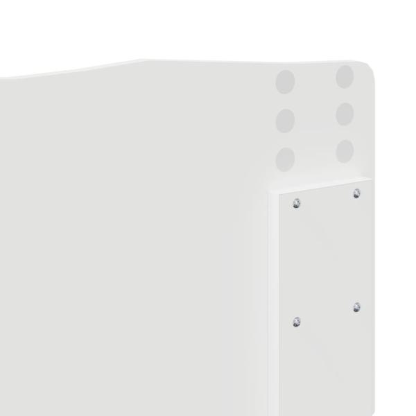 Kopfteil mit Kopfteil Glänzend Weiß 180 cm Holzwerkstoff