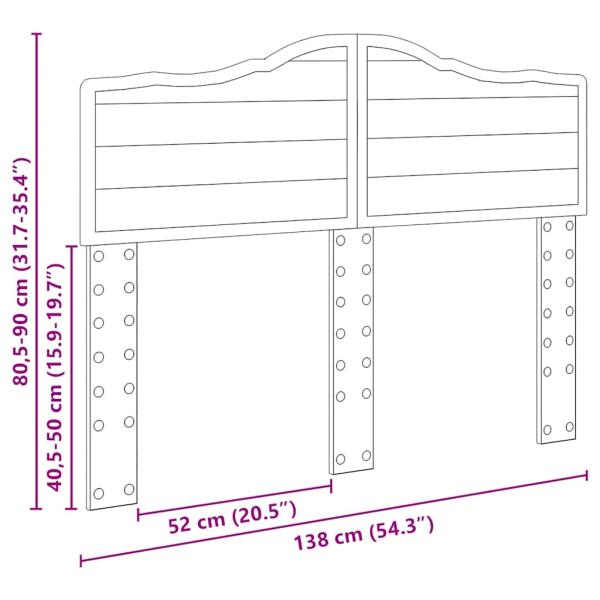 Kopfteil mit Kopfteil Schwarz Eichen-Optik 135 cm Holzwerkstoff