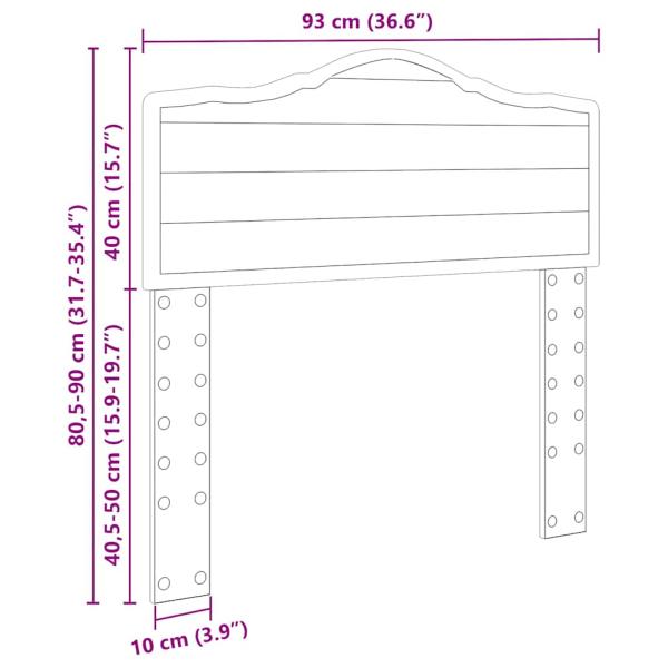 Kopfteil mit Kopfteil Geräucherte Eiche 90 cm Holzwerkstoff