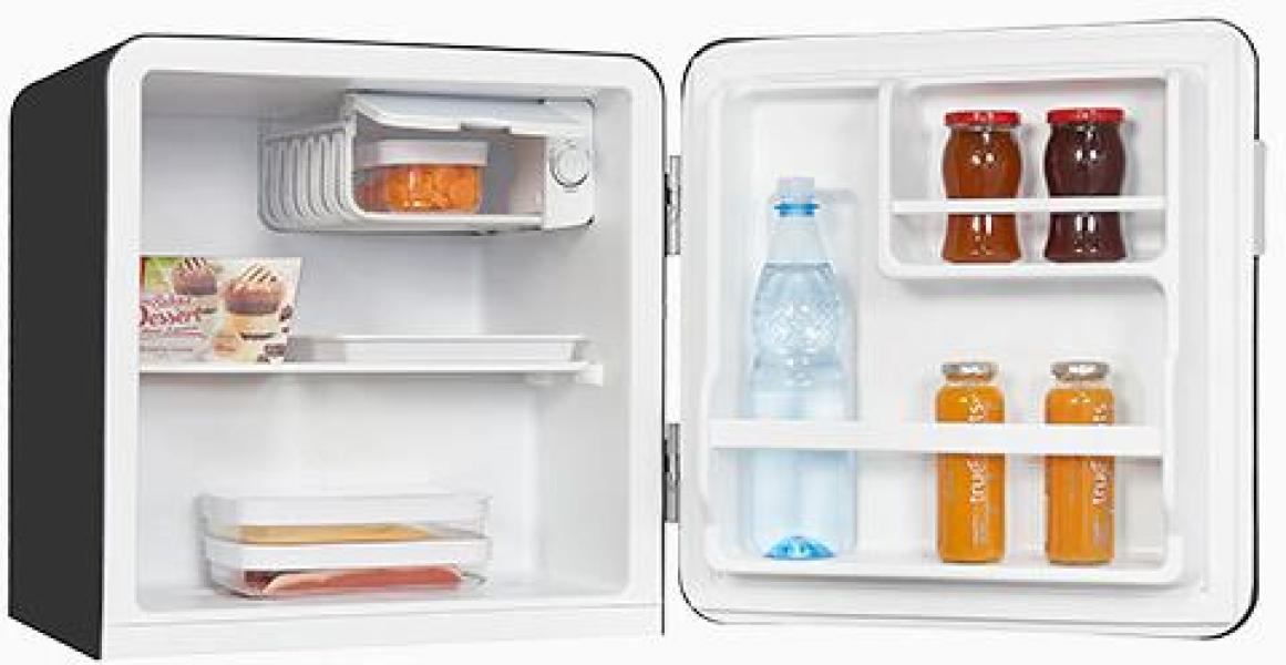Exquisit CKB45-0-031F Mini Kühlschrank, 48,5 cm breit, 47 L, schwarz (PV)