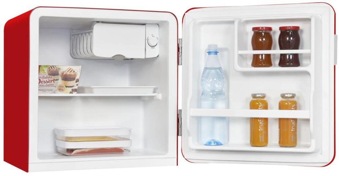 Exquisit CKB45-0-031F Mini Kühlschrank, 48,5 cm breit, 47 L, rot (PV)