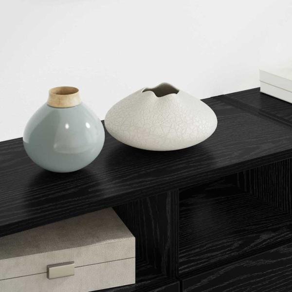 TV-Wandgeräte 4 pcs Schwarz Eichen-Optik Holzwerkstoff