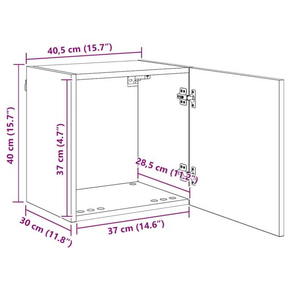 TV-Wandgeräte 4 pcs Schwarz Eichen-Optik Holzwerkstoff