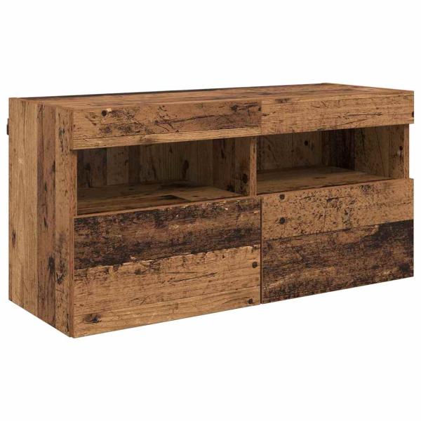 TV Wand Einheiten mit LED 5 pcs Altholz 40,5 x 30 x 90 cm