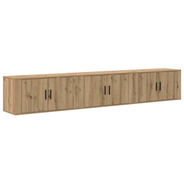Wand-TV-Schrank Set 3 pcs Artisan-Eiche 80 x 34,5 x 40 cm