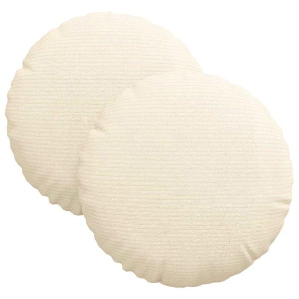 Sitzkissen 2 pcs Creme Ø 30 cm Cordstoff